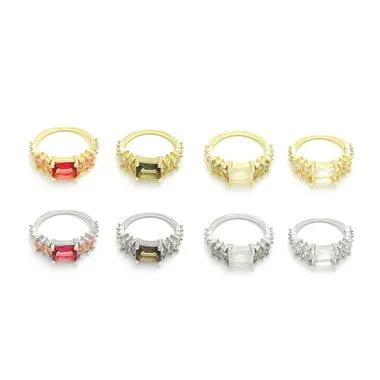 925可愛的糖果顏色銀戒指