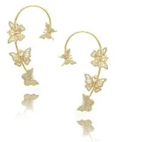 蝴蝶耳環袖口金鍍金