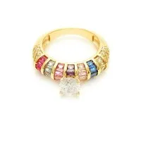 混合鋯石女性戒指設計